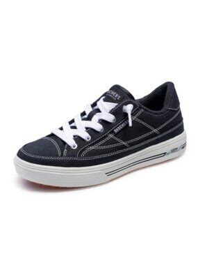Skechers Arch Fit Arcade Arcata Slip On Sneakers Canvas Vegan Comfort